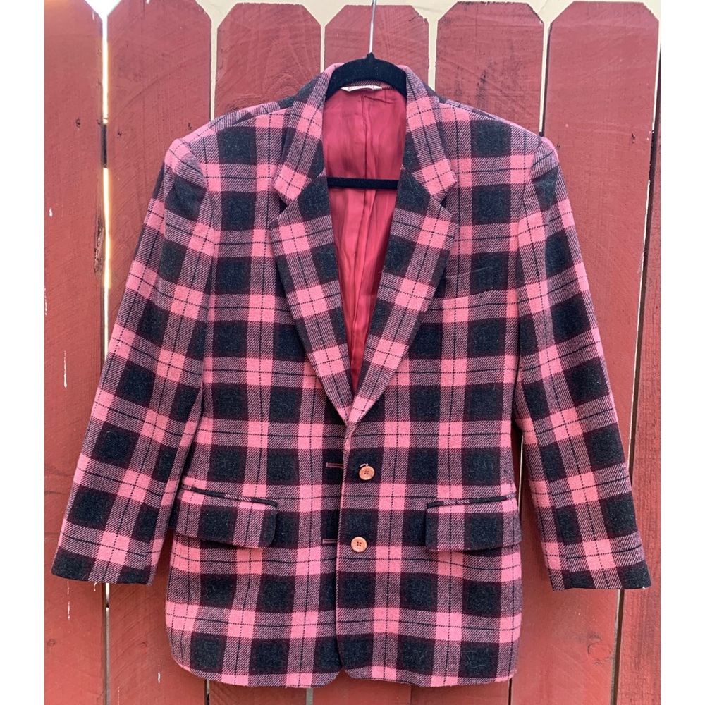 Stefanel | Punk Plaid Women’s Wool Blazer